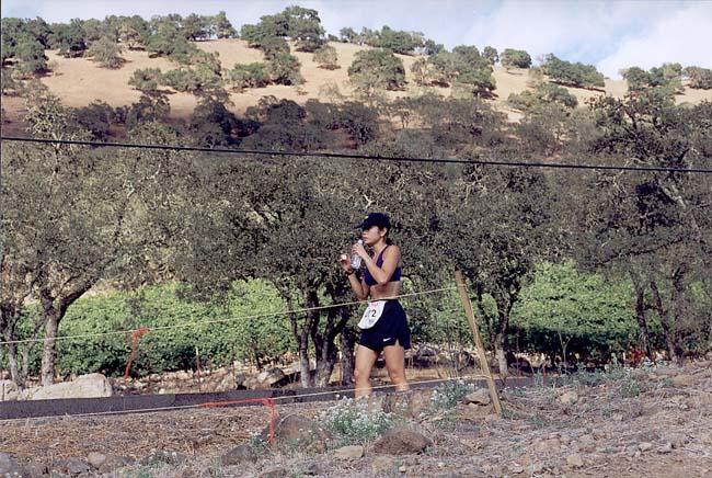 Corinne takes one last gulp of water
